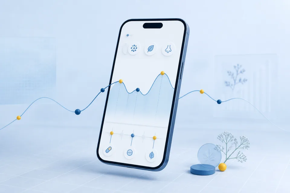 Visualizzazione del diario digitale AllergyMonitor